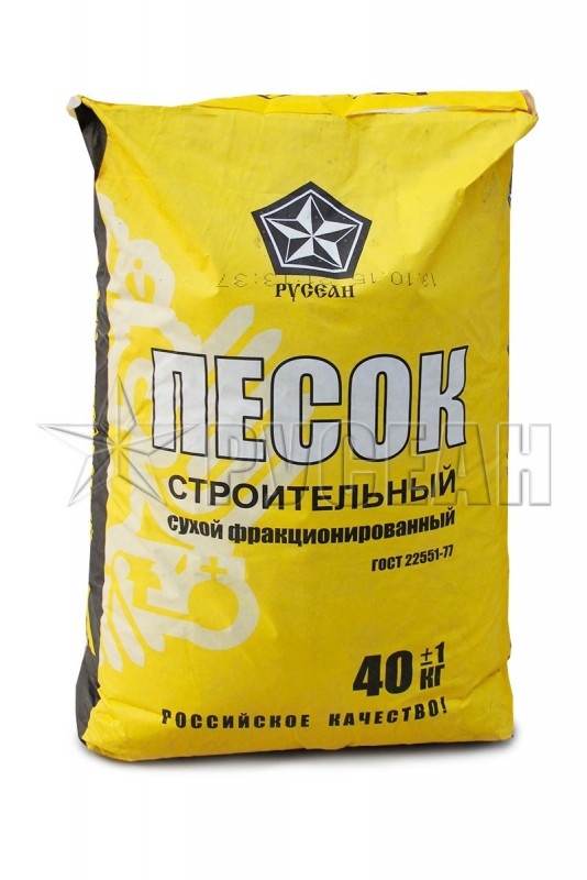 ПЕСОК сухой строительный «Русеан» 40 кг