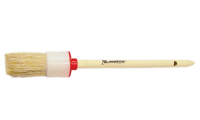 Кисть круглая № 6 (30 мм), натуральная щетина, деревянная ручка